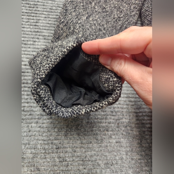 J CREW Women's PEACOAT Gray Black FLECKED Wool Blend Heavy Size Small Petite - Picture 6 of 14